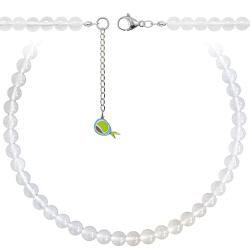 Collier en agate blanche - Perles rondes 8 mm - 43 cm