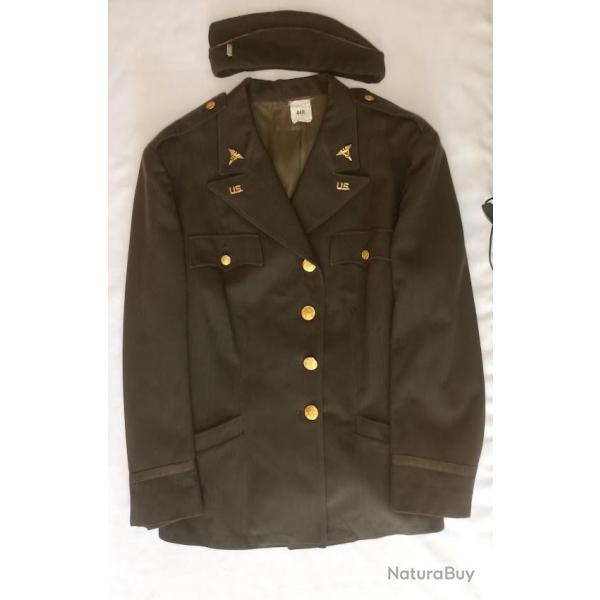 Veste et Calot Officier WAAC service Sanitaire Mdical Dpartement 1944 WW2