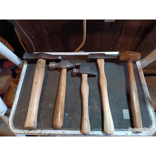 Lot ancien marteau et maillet armurier