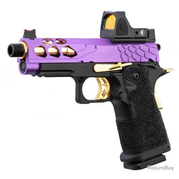 PISTOLET AIRSOFT GBB STRYK HI-CAPA 4.3 + RMR VIOLET/OR LANCER TACTICAL