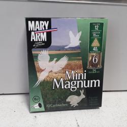 X10 cartouches Mary-arm MINI MAGNUM cal.12/70 40g bourre jupe