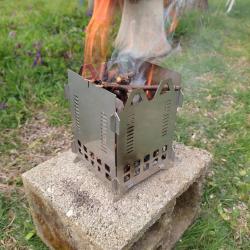 Réchaud à bois en acier inoxydable 304L