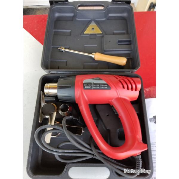 Souffleur air chaud / dcapeur thermique avec diffrentes buses et outils en coffret NEUF