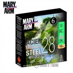 Pack 100 Cartouches MARY ARM Acier Migration Steel Standard 28 Cal 12/70 PB N°6