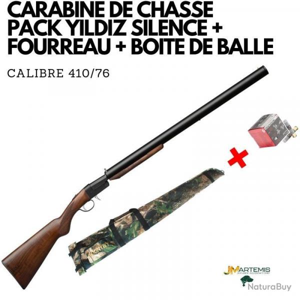 CARABINE DE CHASSE MONOCOUP PACK YILDIZ SILENCE + FOURREAU + BOITE DE BALLE CALIBRE 410