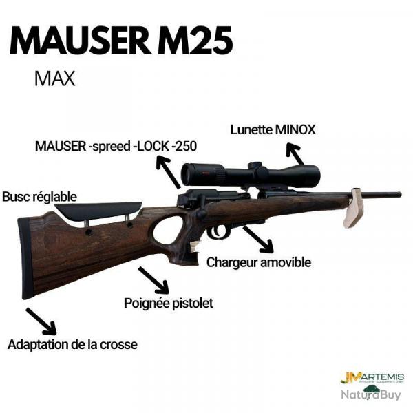 La MAUSER M25 MAX + LUNETTE MINOX RS4 2.5-10x50 6.5PRC