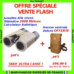 VENTE FLASH Jumelles ATN 10x42 2000 METRES Télémètre Bluetooth + HOUSSE Deluxe OFFERTE