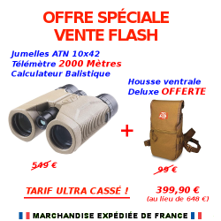 VENTE FLASH Jumelles ATN 10x42 2000 METRES Télémètre Bluetooth + HOUSSE Deluxe OFFERTE