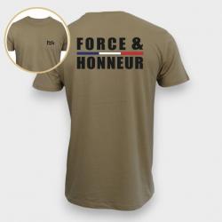 T shirt Force Honneur Liseré Coyote