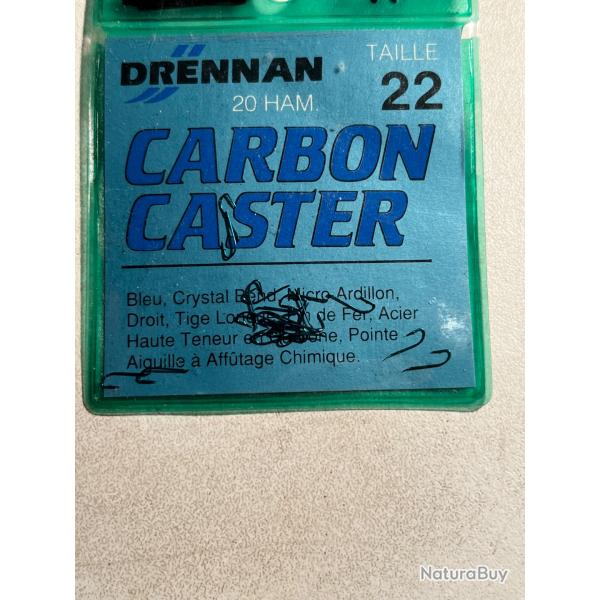 20 hameçon n 22 palette carbon caster drennan droit tige longue simple peche coup occasion