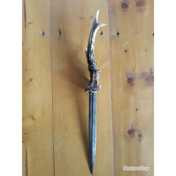 dague de chasse ancienne bois de chevreuil venerie cynegetique