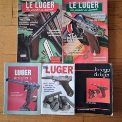 Lot de 5 ouvrages sur le LUGER