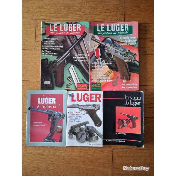 Lot de 5 ouvrages sur le LUGER