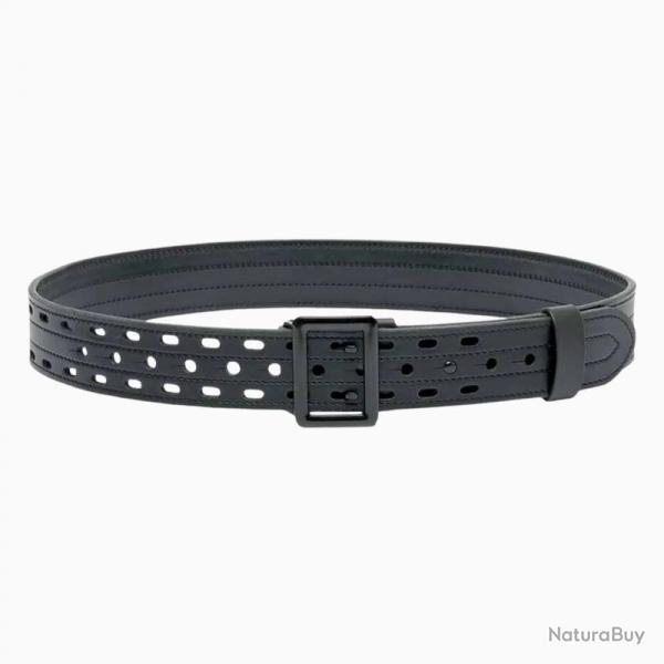 Ceinturon d'intervention cuir Boucle brevet M Noir