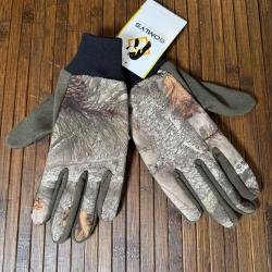 Gants anti-glisse déperlant polyester camo forest kaki