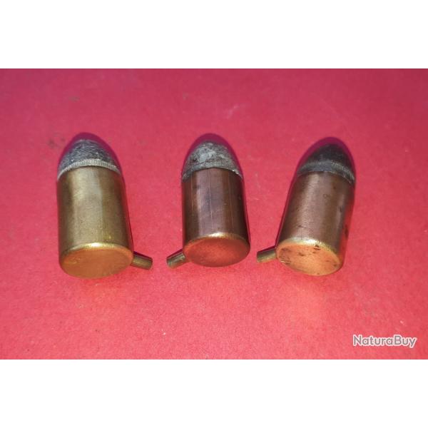 Lot de 3 cartouches 12MM Broche Gevelot pour revolver Lefaucheux