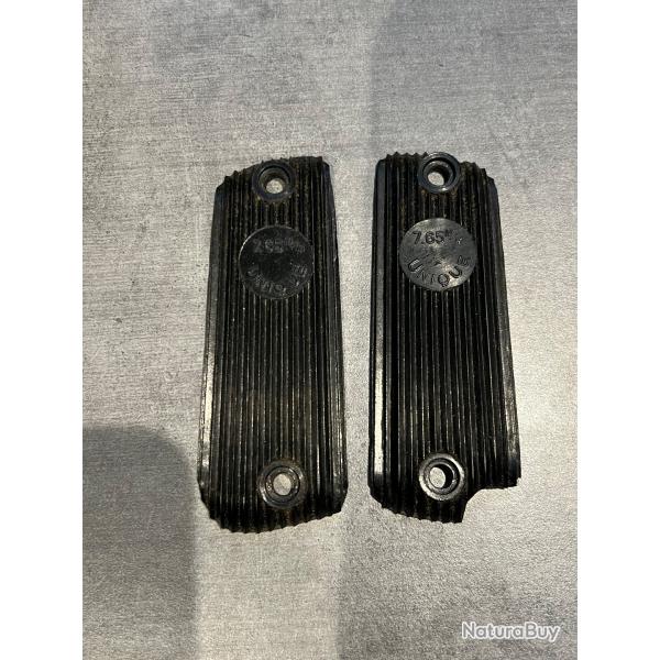 Plaquettes de crosse "UNIQUE" 7,65 mm - Bakélite noire - Originales