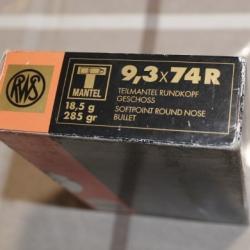 Boite de 18 9.3x74R RWS T-MANTEL 18.5g