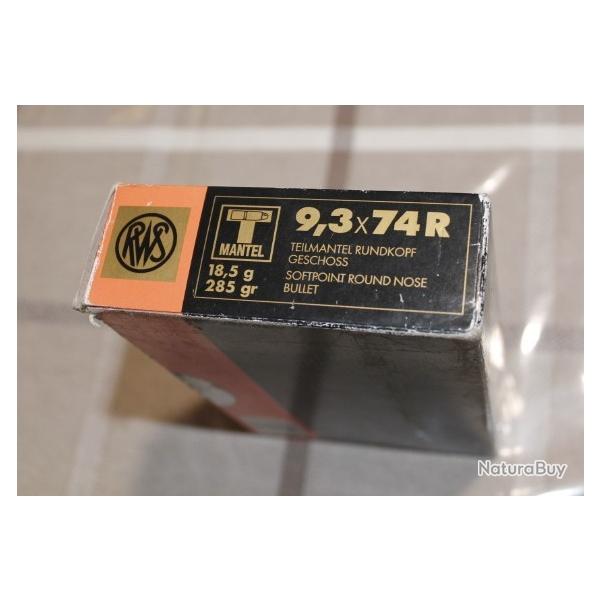 Boite de 18 9.3x74R RWS T-MANTEL 18.5g
