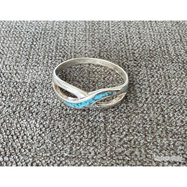 Bague argent - taille 56 - pierre turquoise