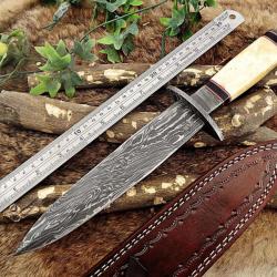 (10) Dague de chasse en acier damas (4)