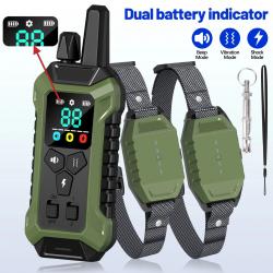2X Colliers de Dressage Électrique pour Chien Étanche Télécommande Longue Portée 3 Modes Réglable
