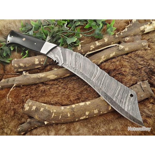 (11) Couteau Kukri Eagle en acier Damas (4)