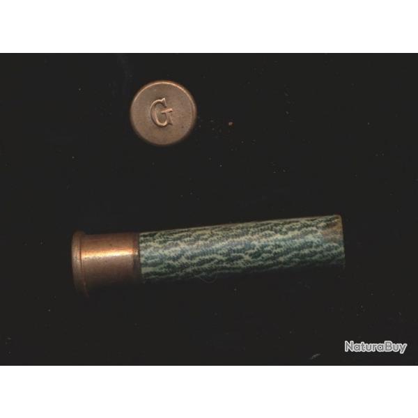 (10817BIS) Une belle cartouche 9mm Flobert double charge ancienne pour collection Marque G