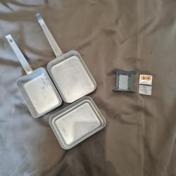 Gamelle complète inox (3 piece)+allume feu et support (four)
