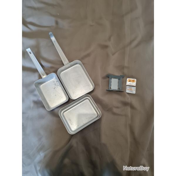 Gamelle complte inox (3 piece)+allume feu et support (four)