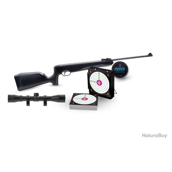 Pack Carabine Snowpeak SR1000X Calibre 4.5mm 19.9 Joules + 4X32 + Plombs + Cibles + Porte Cible