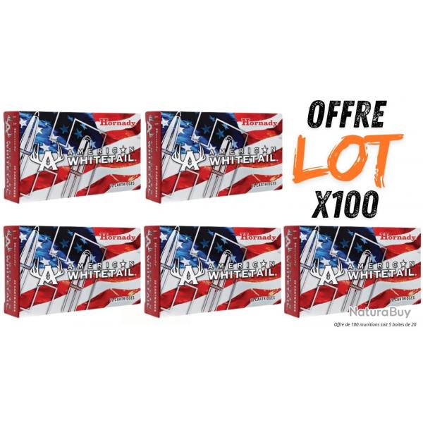Lot munitions Hornady American Whitetail Interlock 165g - Cal. 308 Win - X100 munitions
