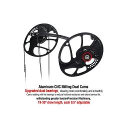Kit arc à poulie Topoint T1 Deluxe LH 20-60lbs Anodized grey