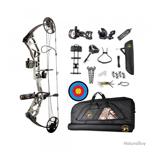 Kit arc  poulie Topoint T1 Deluxe LH 20-60lbs Anodized grey