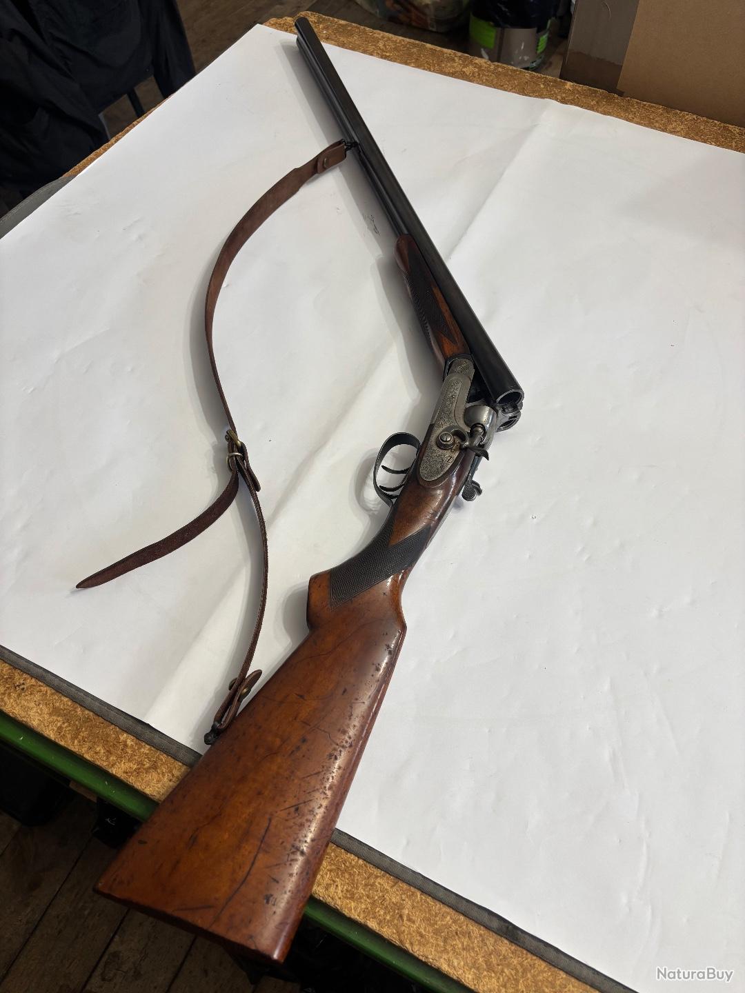 Anciennes Crosses Et Longuesse Pour Fusil De Chasse Juxtaposés - Bois Massif