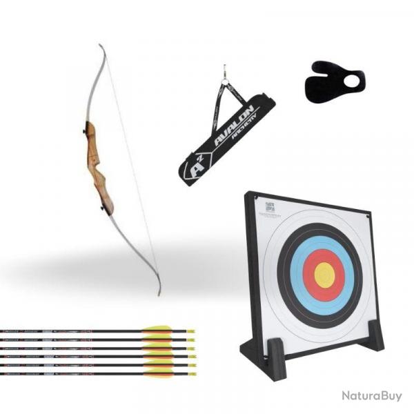 Kit complet Arc bois initiation - 68 pouces / Gaucher / 18 lbs