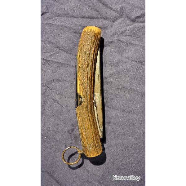 Grand couteau pliant NOGENT Corne vritable et mtal - mise en vente  1