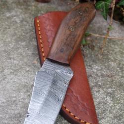 Couteau Kiridashi Tanto Damas Lame 256 Couches Manche Bois Etui SImili Fab Artisanale