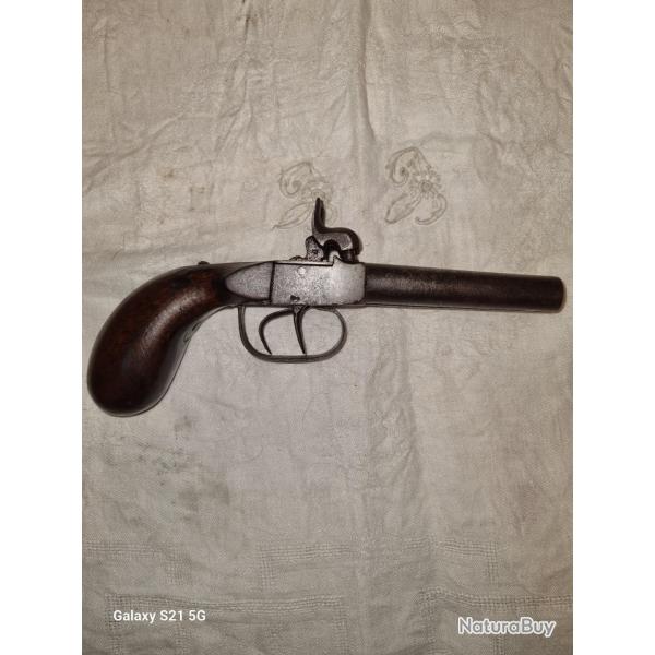 Pistolet  coffre double canon juxtapos