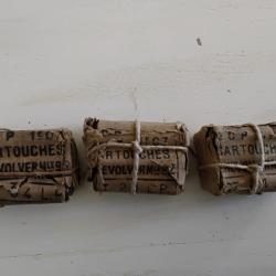 Lot de trois ballotins de cartouches 8mm92 poudre noire