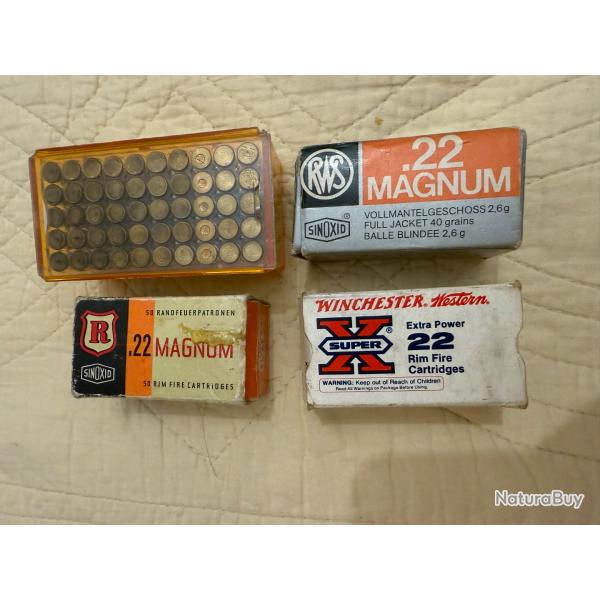 134 cartouches calibre 22 magum