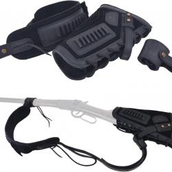 BRETELLE ET BUSC CARTOUCHIERE 22LR 17HMR - SANS PERCAGE - NOIR - GAUCHER - LIVRAISON GRATUITE