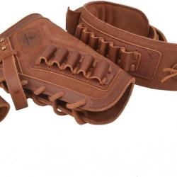 BRETELLE ET BUSC CARTOUCHIERE .357 30-30 - SANS PERCAGE - MARRON - DROITIER - LIVRAISON GRATUITE