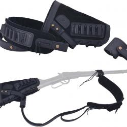 BRETELLE ET BUSC CARTOUCHIERE .357 30-30 - SANS PERCAGE - NOIR - DROITIER - LIVRAISON GRATUITE