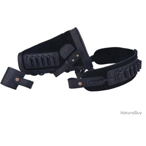 BUSC ET BRETELLE CARTOUCHIERE .357 30-30 - SANS PERCAGE - NOIR - GAUCHER - LIVRAISON GRATUITE