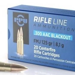 Boite de munition PPU/Partizan 300AAC Blackout FMJ 125GR 8,1G x20