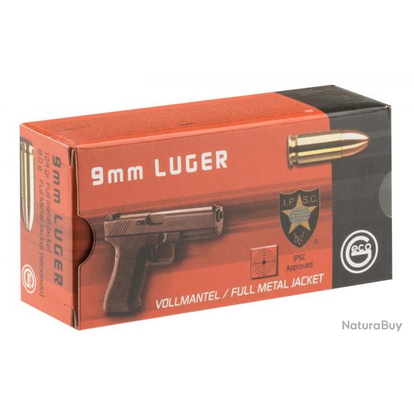 Geco FMJ 124g Cal. 9x19 - Lot de 400 munitions