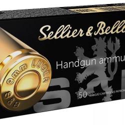 Balles Sellier & Bellot FMJ 7,5g Cal. 9x19 - Lot de 500 munitions