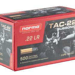 Norma Tac-22 Subsonic 40gr Cal. 22LR - Lot de 1000 munitions