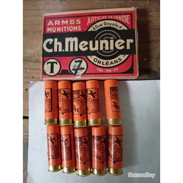 Bote de 10 belles cartouches anciennes cal 16 douilles cartons